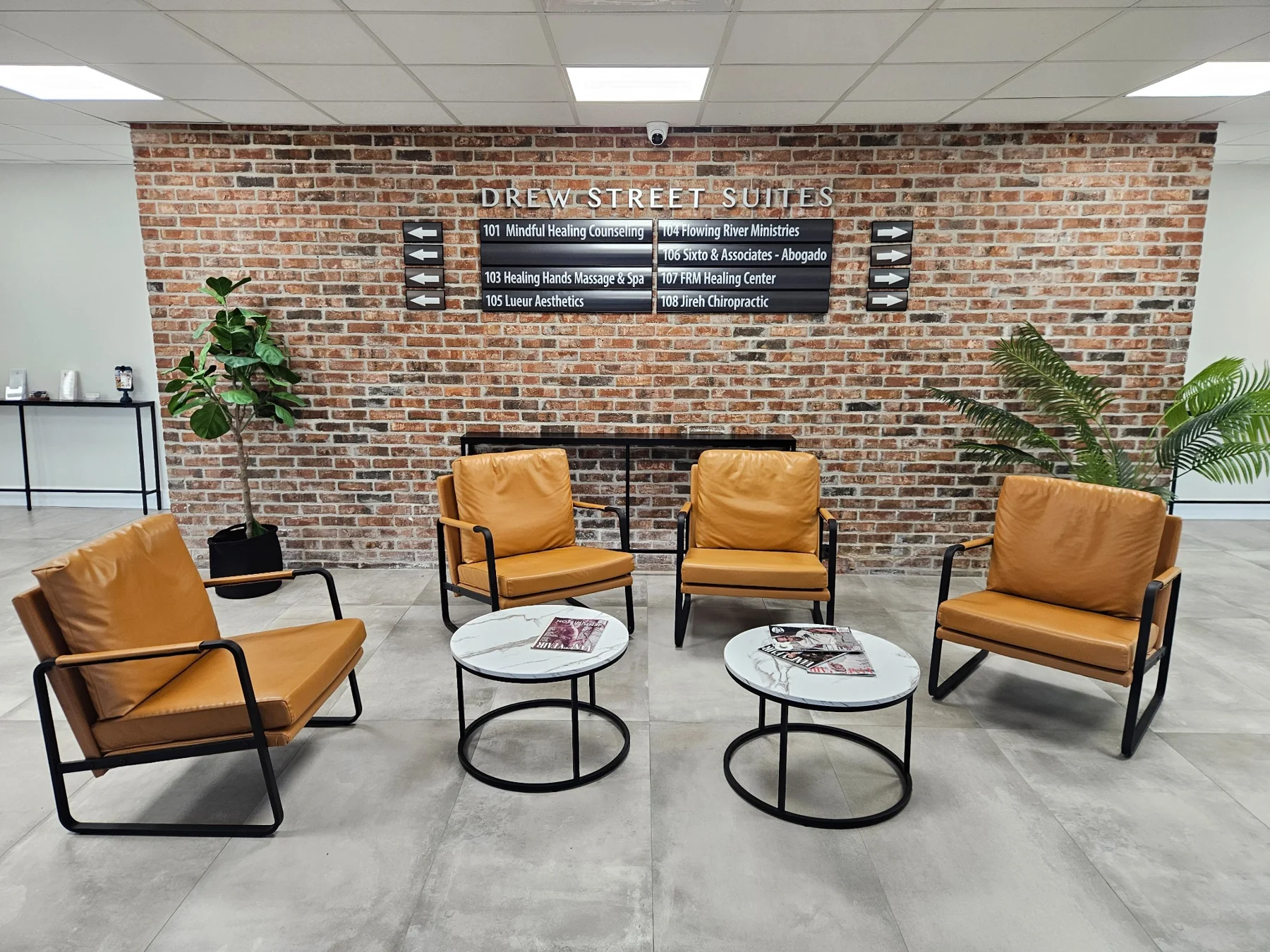 A welcoming waiting area at the Clearwater office